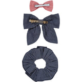 Copenhagen Colors Navy Check Combi Check Hair Accssories 3-Pack