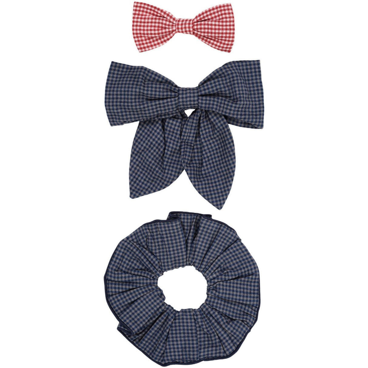 Copenhagen Colors Navy Check Combi Check Hair Accssories 3-Pack