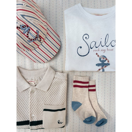 Konges Sløjd Off White/Multi Strip 2 Pack Rib Strumpor