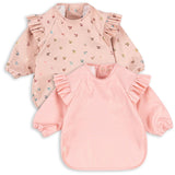 Konges Sløjd Cherry Sparkle 2 Pack Dinner Haklapp Med Ärmar och Frill