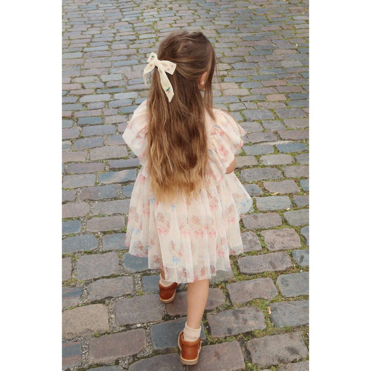 Konges Sløjd Pearled Ivory Sammet Rosett Pearly Hårklämma