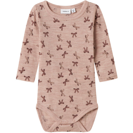 Name It Shadow Gray Bows Nbfwang Ull Rib Ls Body Aop