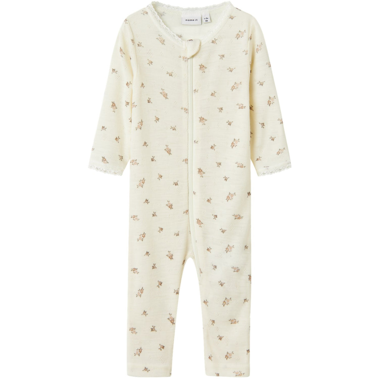Name It Snow White Small Flowers Nbfwang Ull Needle Nattdräkt Noos