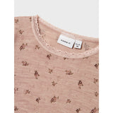 Name It Shadow Gray Small Flowers Nmfwang Ull Needle Ls Topp Noos