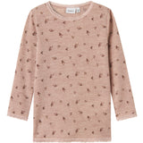 Name It Shadow Gray Small Flowers Nmfwang Ull Needle Ls Topp Noos