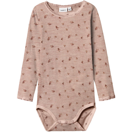 Name It Shadow Gray Small Flowers Nmfwang Ull Needle Ls Body