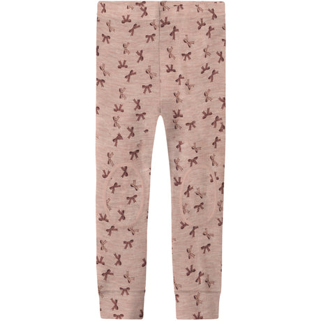 Name It Shadow Gray Bows Nmfwang Ull Rib Leggings Aop