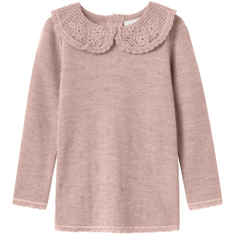 Name It Shadow Gray Nmfwang Ull Needle Ls Topp W/Collar