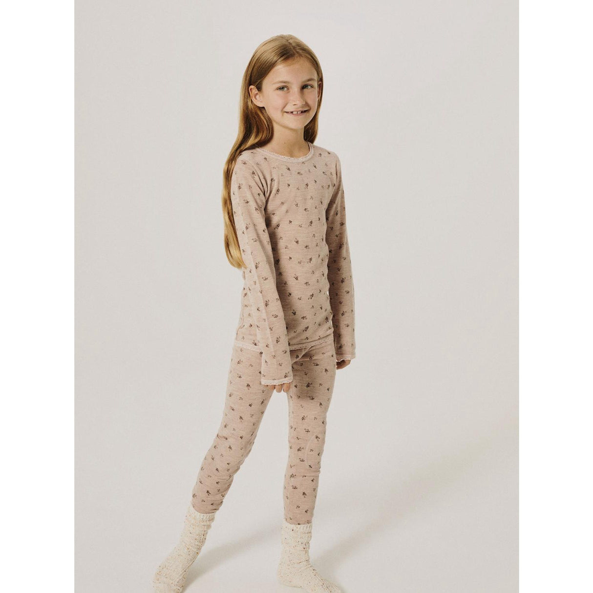 Name It Shadow Gray Small Flowers Nkfwang Ull Needle Ls Topp