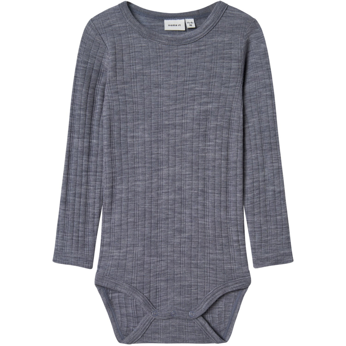 Name It Folkstone Gray Nmmwang Ull Needle Ls Body Solid