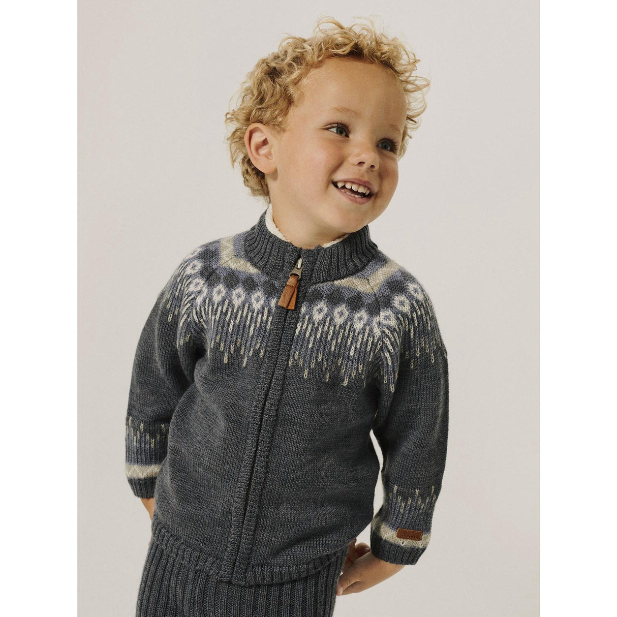 Name It Ombre Blue Iceland Nmmwriss Ull Ls Stickad Card