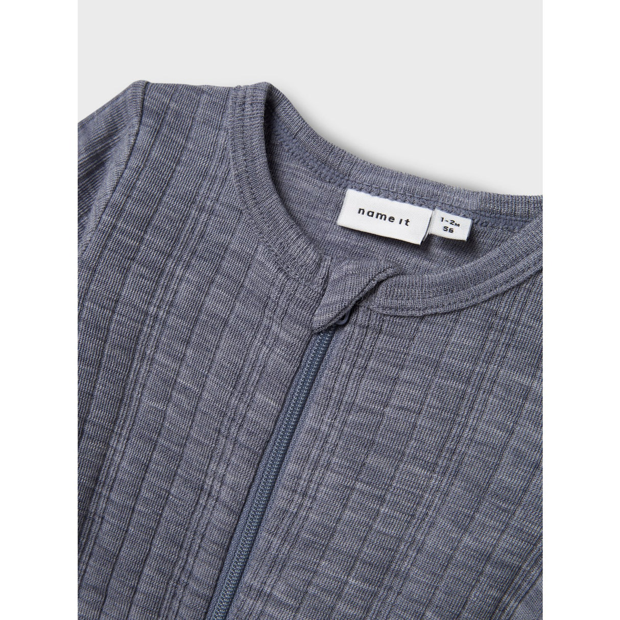 Name It Folkstone Gray Nbmwang Ull Needle Nattdräkt Solid Noos