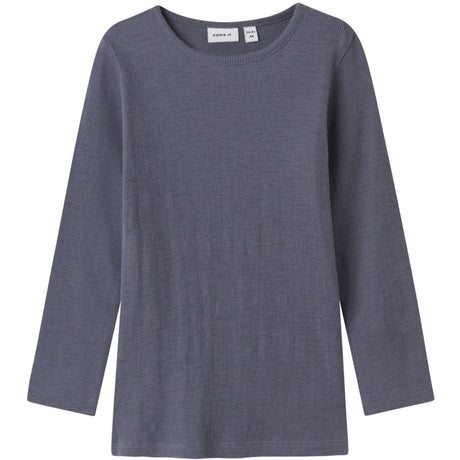 Name It Folkstone Gray Nmmwossa Wo/Si Rib Ls Topp