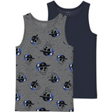 Name It Dark Grey Melange Nkmtank Topp 2P Dark Grey Mel Skull Noos