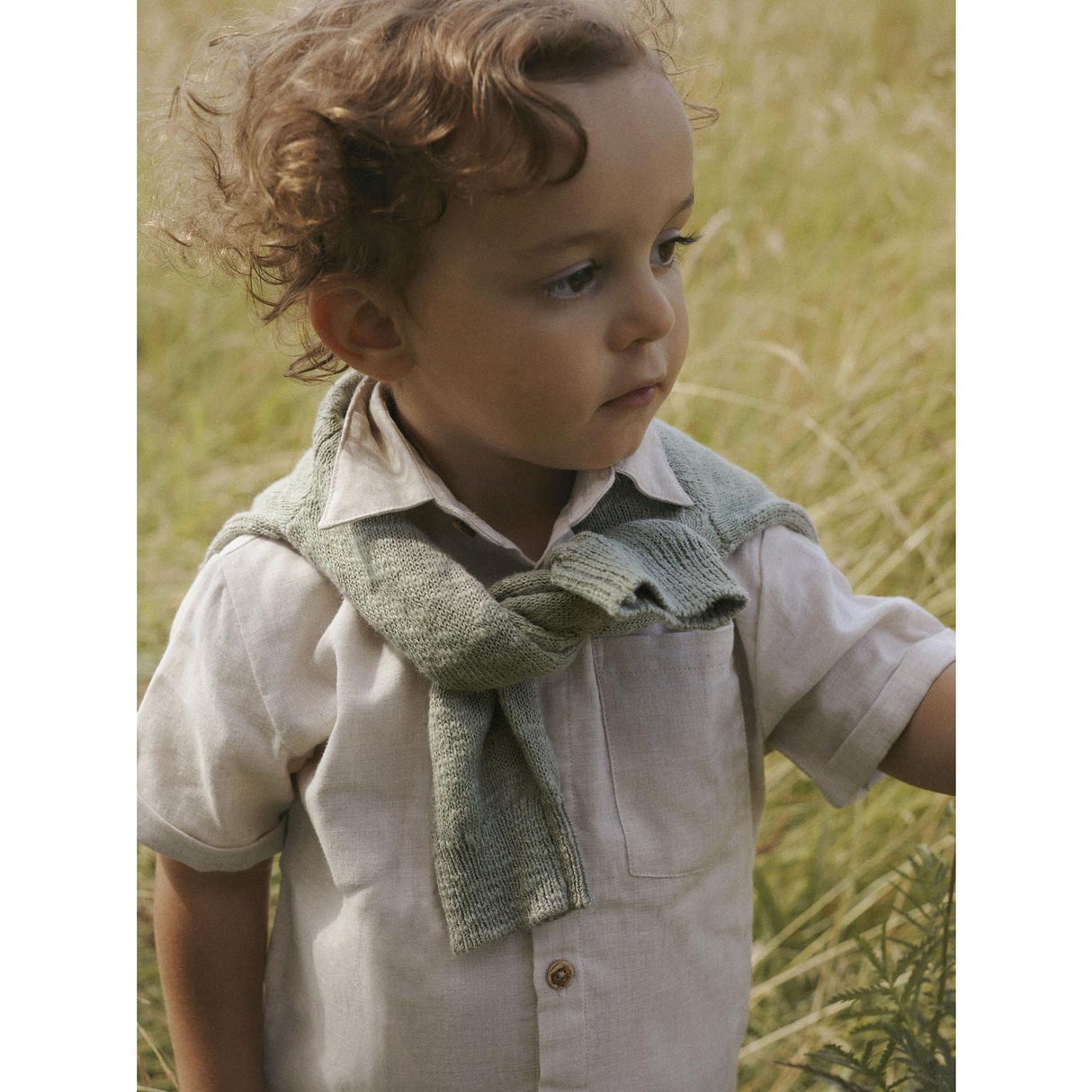 Lil'Atelier Bleached Sand Nmmtarou Ss Loose Skjorta Lil