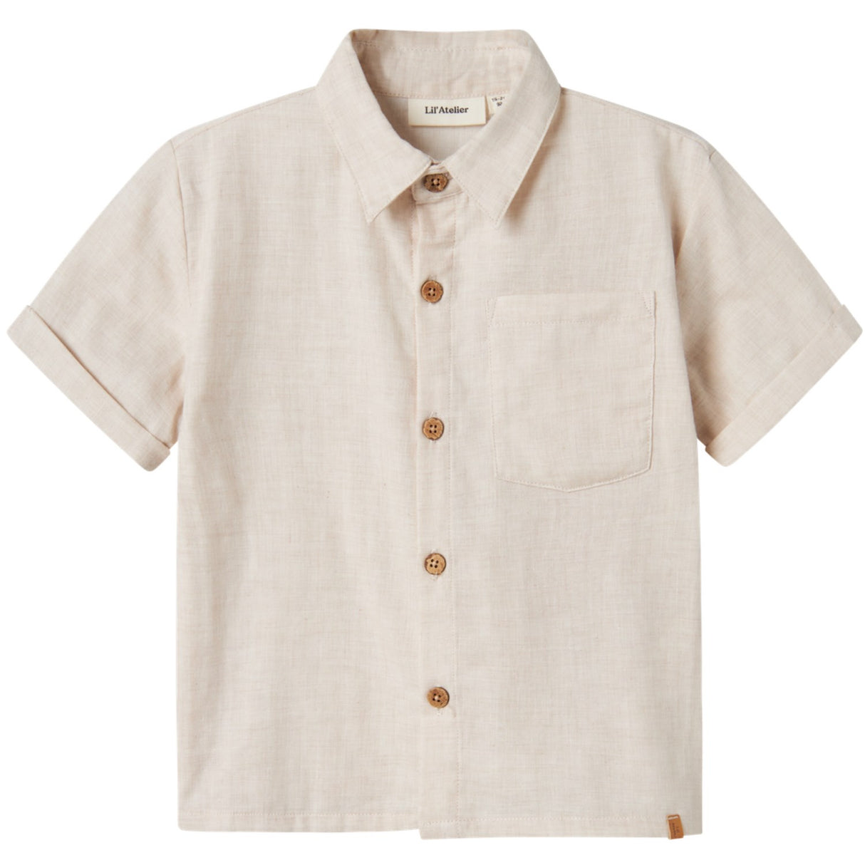 Lil'Atelier Bleached Sand Nmmtarou Ss Loose Skjorta Lil