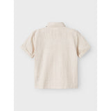Lil'Atelier Bleached Sand Nmmtarou Ss Loose Skjorta Lil