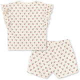 Konges Sløjd Cherry Motif Lin Frill Set Gots