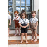 Silly Silas Olive Striped Shorty Tights Med Seler