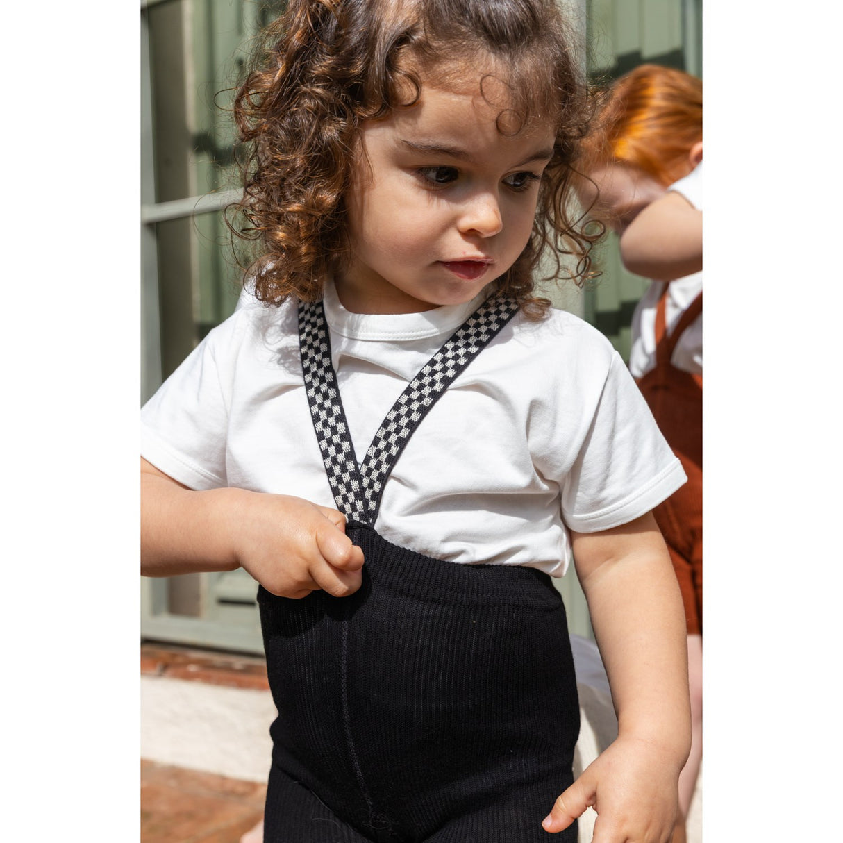 Silly Silas Classic Black Checked Shorty Tights Med Seler