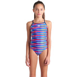Arena Multi Girl'S Arena Racing Stripe Baddräkt Lightdrop Back