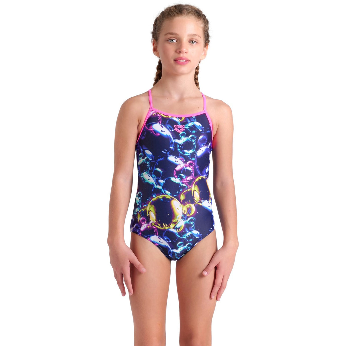 Arena Multi Girl'S Arena Soap Bubbles Baddräkt Light Drop Back