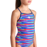 Arena Multi Girl'S Arena Racing Stripe Baddräkt Lightdrop Back
