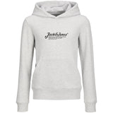 Jack & Jones Junior White Melange Jjbeau Sweat Huva Jnr