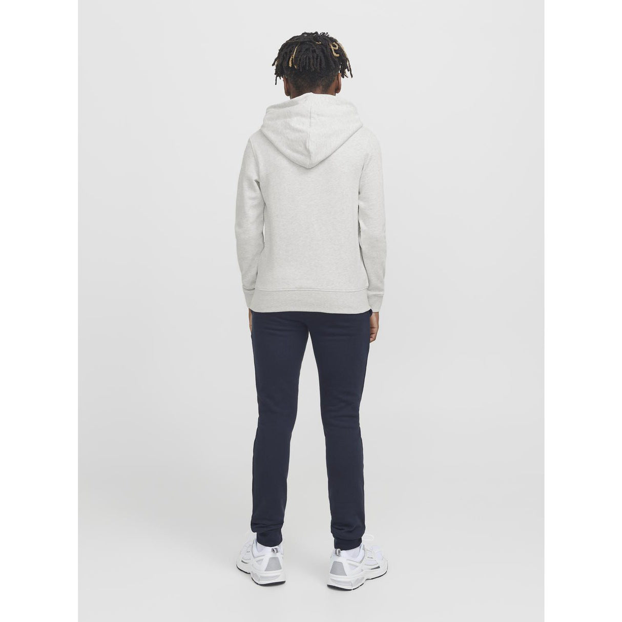 Jack & Jones Junior White Melange Jjbeau Sweat Huva Jnr