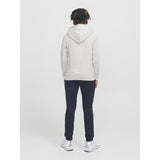 Jack & Jones Junior White Melange Jjbeau Sweat Huva Jnr