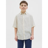 Jack & Jones Junior Antique White Jorparos Oversized Skjorta Ss Jnr