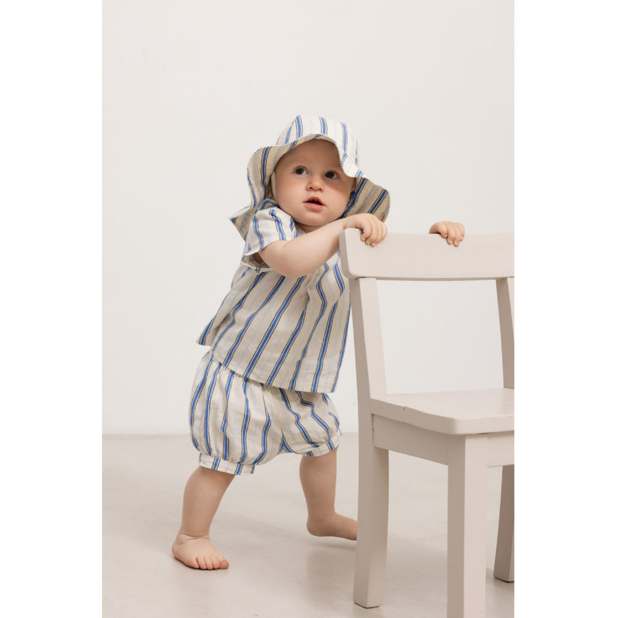 MarMar Cotton Stripes Chambray Stripe Alba Baby Long Summer Mössa