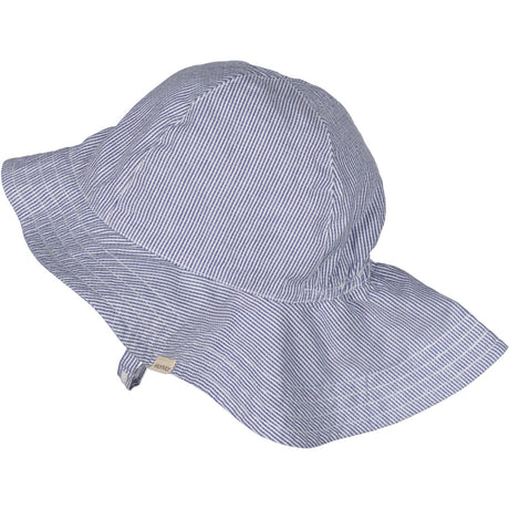 MarMar Fine Cotton Navy Stripe Alba Baby Long Summer Mössa