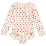 Konges Sløjd Cherry Pink Motif Merle Ls Baddräkt Grs