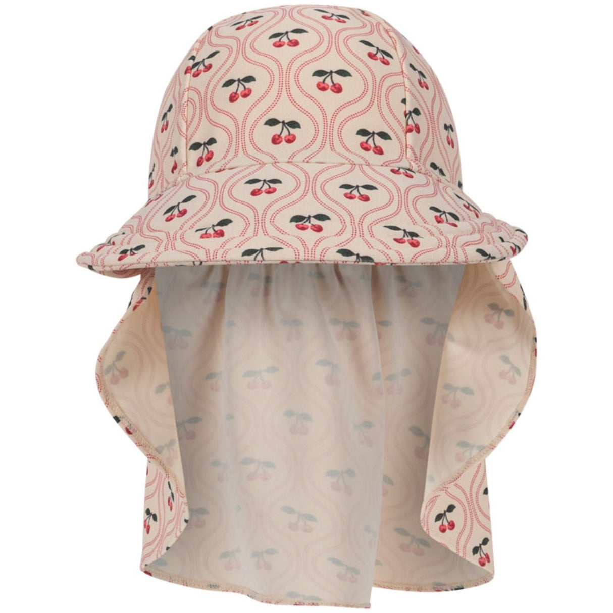 Konges Sløjd Cherry Pink Motif Merle Frill Sun Mössa Grs