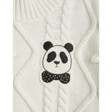 Mini Rodini Offwhite Panda Texture Stickad Sweater