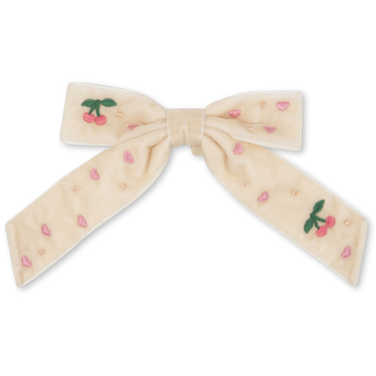 Konges Sløjd Pearled Ivory Sammet Rosett Pearly Hårklämma