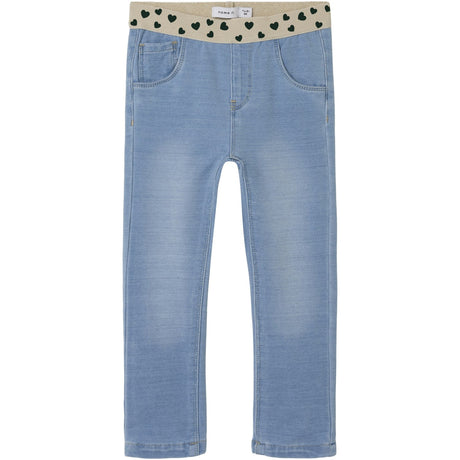 Name It Light Blue Denim Lurex Hearts Nmfsalli Slim Swe Jeans 1190-Bo Noos