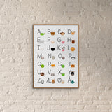 Poster & Frame Citatplakat - Alfabet Plakat Med Dyr Til Børn