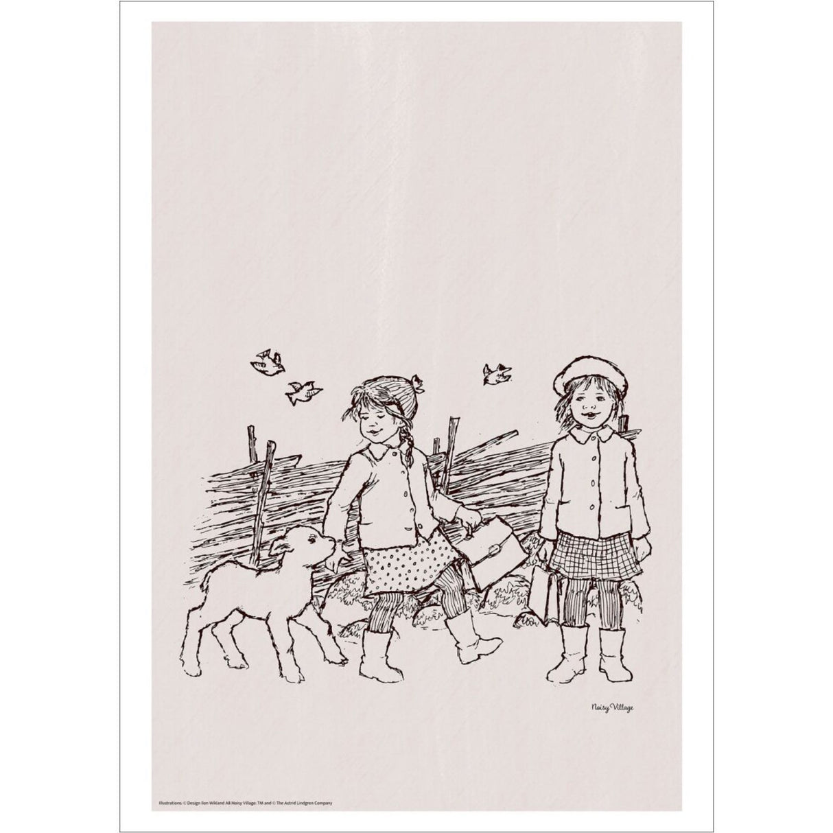 Poster & Frame Astrid Lindgren - Sheep And Butterflies - Noisy Village