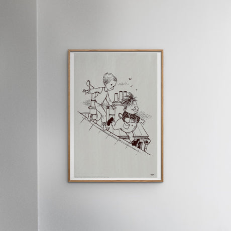 Poster & Frame Astrid Lindgren - Running - Karlsson On The Roof