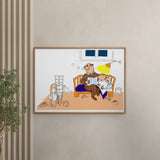 Poster & Frame Alfons Åberg - Godnat Alfons - Far Læser Godnathistorie