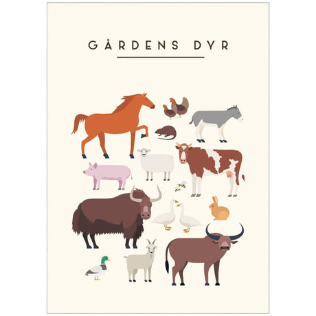 Poster & Frame Citatplakat - Gårdens Dyr – Børneplakat
