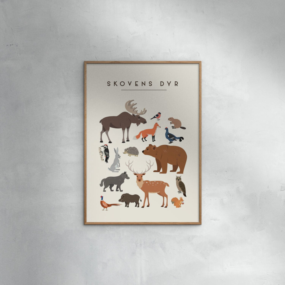 Poster & Frame Citatplakat - Skovens Dyr – Børneplakat