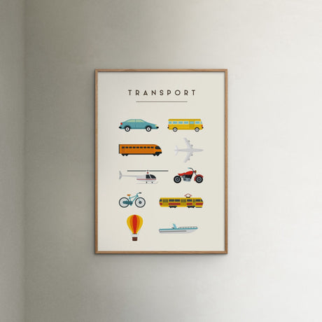 Poster & Frame Citatplakat - Transport – Børneplakat