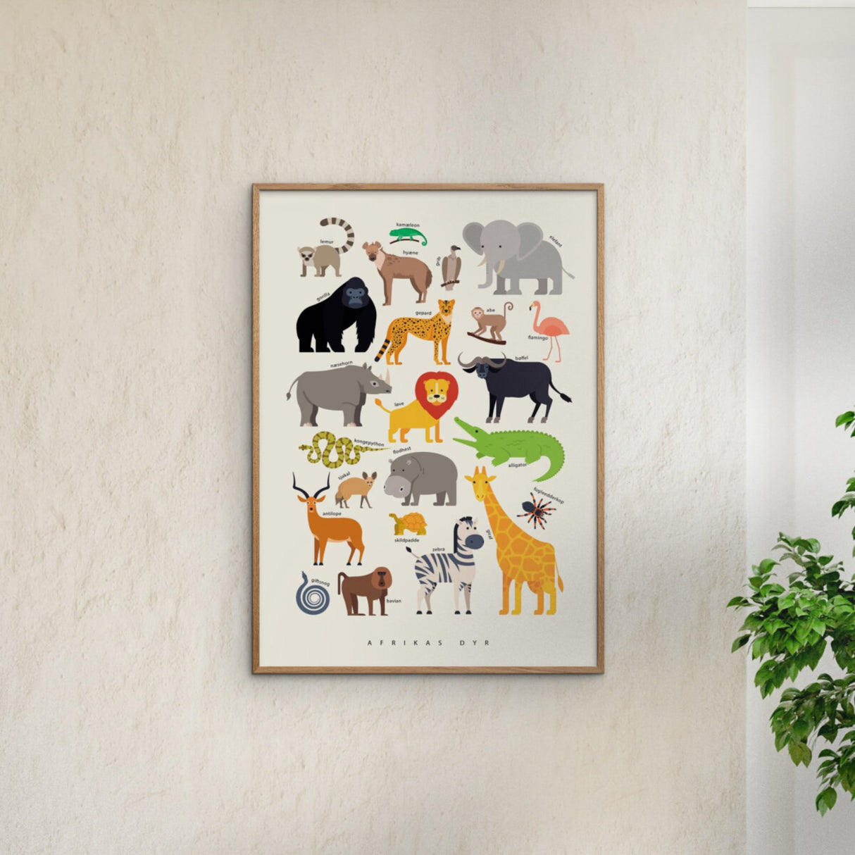 Poster & Frame Citatplakat - Afrikas Dyr – Børneplakat
