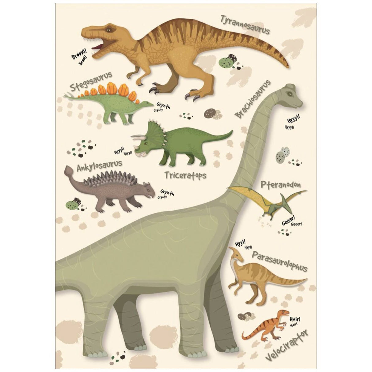 Poster & Frame Citatplakat - Dinosaurus Plakat – Børneplakat