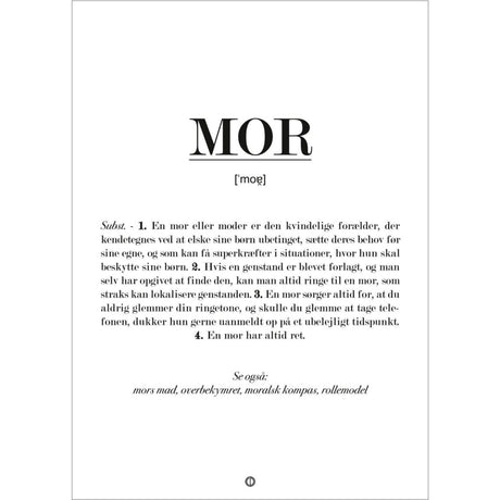 Poster & Frame Citatplakat - Mor Definition