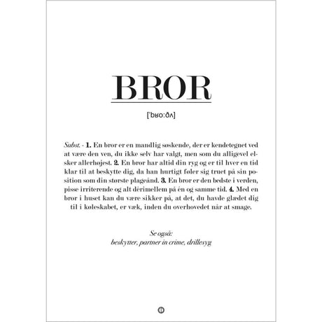 Poster & Frame Citatplakat - Bror Definition