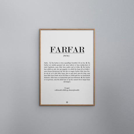 Poster & Frame Citatplakat - Farfar Definition